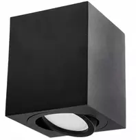 Luminex Lumiled Amat - L juodas kvadratinis reguliuojamas halogeninis spot šviestuvas Gu10 11,5cm