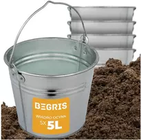 Metalinis cinkuotas kibiras 5l stiprus cinkas 5 vnt sodo kibirėlis