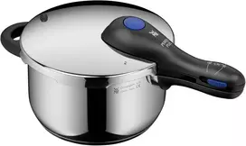Wmf perfect plus vieno puodo greitpuodis indukcinei viryklei 4.5 l, greitpuodis su apsauga nuo liepsnos, didelis gaminimo signalas, 2 gaminimo lygiai, nuimama dangčio rankena, vienos rankos gaminimo žingsnio valdiklis