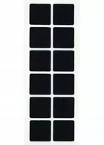 Epat lipnios veltinio pagalvėlės baldams – 12 vnt., 35x35 mm, juodos