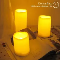 3 Led Žvakės su Laikmačiu Lauko Vestuvėms - 10, 12.5, 15cm