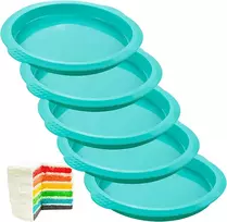 Webake silikoninių tortų formų rinkinys, apvalios sluoksniuoto torto kepimo formos, 5 vnt., 15 cm, silikoninė kepimo forma, nelimpanti danga, kepimo formos, picos forma