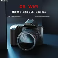 4k vaizdo kamera, vaizdo kamera, vlog'ų kamera su 16x skaitmeniniu priartinimu, 64mp Wifi internetinė kamera su 3 colių Ips spalvotu ekranu, mikrofonas, papildomas apšvietimas, 62 mm makro objektyvas