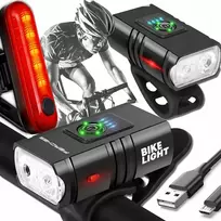 Galingas dviračio žibintų komplektas priekinis galinis led atsparus vandeniui akumuliatorius usb