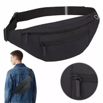 Juosmens krepšys vyrams ant rėmo maža crossbody tipo miesto tašė nailonas juodas
