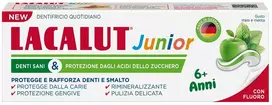 Lacalut Junior dantų pasta 6+ metų amžiaus kasdienei higienai, apsauga nuo karieso su fluoru ir ksilitoliu, obuolių ir mėtų skonio, 55 ml