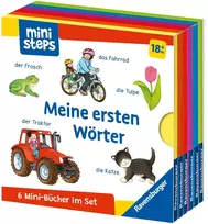 Ministeps: Mano pirmasis knygų kubas: Mano pirmieji žodžiai - knygų rinkinys: 6 vaikiškos knygos, mažos Velykų dovanėlės vaikams nuo 1 metų
