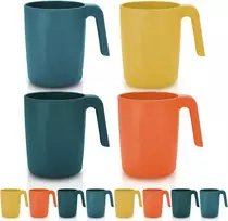 Kyraton plastikinių puodelių rinkinys, 8 vnt., nedūžtantys ir daugkartinio naudojimo, lengvi kelioniniai kavos puodeliai, espresso puodeliai, lengvai nešiojami ir valomi, tinkami naudoti mikrobangų krosnelėje, be Bpa, galima plauti indaplovėje