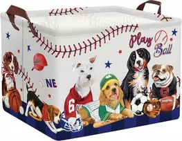 Clastyle mielas šuns kamuolio kubo laikymo krepšys sportinis futbolas beisbolas pilkas vandeniui atsparus stačiakampis audinio lentynos krepšys drabužių žaislų laikymo dėžė 40 x 30 x 30 cm