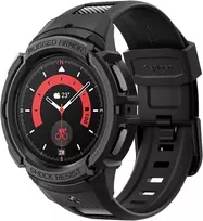 Spigen Rugged Armor Pro dirželis su dėklu, suderinamas su Galaxy Watch 5 Pro 45 mm (2022) - juodas