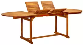 Sodo valgomojo stalas, (160–240)x100x75cm, akacijos masyvas