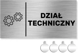 Nerūdijančio plieno lentelė ant durų/sienos užrašas Techninis skyrius 10x20 Aliuminio