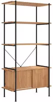 Lentyna su spintele, 5 aukštų, 80x40x163cm, plienas ir mediena