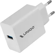 Uniqo 18 W greito įkrovimo 3.0 sieninis įkroviklis, Usb jungtis greitam įkrovimui, iki 80% išmaniojo telefono įkrovimo per 30 minučių, Eu kištukas