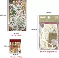 Generic Vintage Popierius ir Lipdukai Scrapbooking, 520 Vnt.