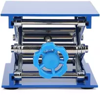 Mikroskopas Kėlimo staliukas 100 x laboratorinis domkratas, mikroskopo optinis 100 mm, mėlynas galvanizuotas aliuminis, laboratorinė kėlimo platforma, laboratorinis kėlimo stovas, stovas, žirklės, laboratorinis domkratas