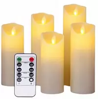 5 vnt. žvakių rinkinys led žvakės liepsnos efektas natūralus vaškas usb + pulteliai
