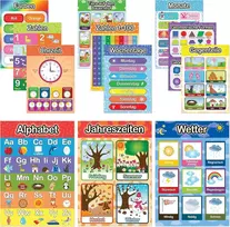 12 Edukacinių Montessori Plakatų A4 - Raidžių Mokymosi Pagrindai Vaikams