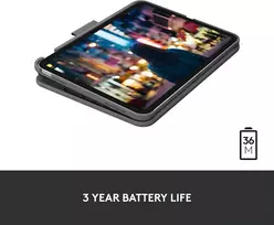 Klaviatūra Logitech Slim Folio klaviatūros dėklas Ipad 10 kartai, belaidis