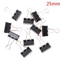 10 pcs Black Metal Binder Clips Notes Letter Paper Clip Binding Securing clip gray