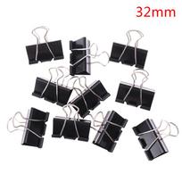10 pcs Black Metal Binder Clips Notes Letter Paper Clip Binding Securing clip black