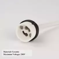 Dicuno Gu10 lizdas su 15 cm maitinimo laidu ir antgaliais, keraminis pagrindas, Vde, ugniai atsparus renovacijos lizdas, 0,75 mm² kabelis, 300 W 250 V, atsparus karščiui iki 600 °c, 6 vnt.