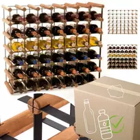 Modulinis vyno stovas 42 buteliams, medis ir plienas