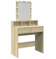 Vidaxl kosmetinis staliukas su Led apšvietimu, ąžuolo sonoma, 80x41x1 cm