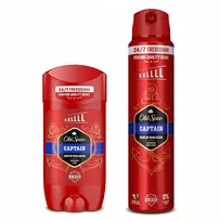 Old Spice Captain rinkinys: dezodorantas purškiklis 250ml + pieštukinis dezodorantas 85ml tėčiui