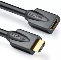 Deleycon hdmi prailginimo kabelis – suderinamas su hdmi 2.0 a/b/1.4 a – uhd/4 k/3d/1080p/2160p/arc didelis greitis su ethernet, 3 m