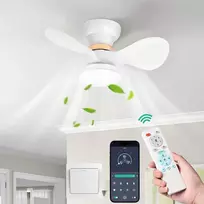 Fimei led lubų ventiliatorius su apšvietimu, 60 cm, 6 greičių vėjo krypties keitimo mentės, reguliuojamas ryškumas, valdymas nuotoliniu pulteliu/programėle, miegamajam, valgomajam