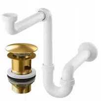 Granitan praustuvo sifonas su auksiniu uždarymo mechanizmu click-clack ir persipylimu