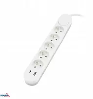 Bemko prailgintuvas nb 5x 2p+su+išj. 1.5mm x 2.0m + 2x usb(c+a)