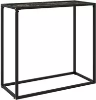 Konsolinis staliukas, juodas, 80x35x75cm, grūdintas stiklas