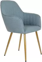 Dkd Home Decor valgomojo kėdė Classic mėlyna auksinė metalas poliesteris ergonomiška 48 x 58 x 57 cm valgomajam