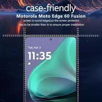 Teenrpov Ekrano apsauga, skirta Motorola Moto Edge 60 Fusion, grūdintas stiklas, 2 vnt., 9h kietumo grūdinto stiklo plėvelė, atspari įbrėžimams, be burbuliukų, grūdinto stiklo ekrano apsauga