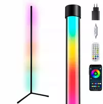 Stovintis kampinis led rgb grindų šviestuvas su vaivorykštės efektu, muzika + nuotolinio valdymo pultas
