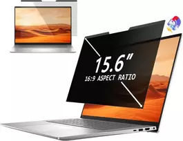 Pys magnetinė privatumo plėvelė nešiojamam kompiuteriui 15.6 colių 16:9 formato, apsauganti nuo šnipinėjimo, blokuojanti mėlyną šviesą, neatspindinti, nuimama privatumo ekrano plėvelė su 5 mm pločio stipriais magnetais
