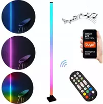 Goled Stovintis grindų šviestuvas tuba rgb juodas su nuotoliniu valdymu + valdymas tuya programėle