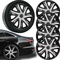 Ratų gaubtai N-power Bicolor sidabro-juodi 16''