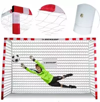 Dideli metaliniai futbolo vartai Dunlop 300x200x110cm, skirti naudoti sode
