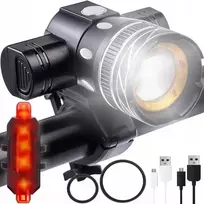 Trizand Led dviračio žibintas T6 Usb priekinis galinis su akumuliatoriumi