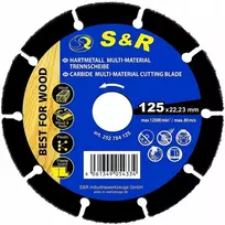 S&R Deimantinis pjovimo diskas 125 mm medienai, vinims, Pvc, gipso kartono plokštėms