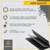 Signity aliuminio ženklas vaizdo stebėjimas (100 x 60 mm mažas) – aliuminio įspėjamasis ženklas vaizdo kamerų stebėjimas – idealiai tinka netikrai kamerai – aliuminio ženklas – įspėjimas apie vaizdo stebėjimą privačiai nuosavybei