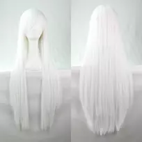 Falamka sidabro baltumo ilgas cosplay perukas unisex (sidabro baltumo tiesūs)