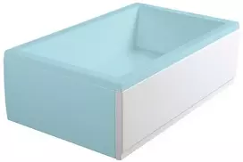 Priekinis vonios apdailos skydelis, dešininis, baltas 100x36cm Deep Plain