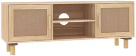 TV staliukas Televizoriaus spintelė, ruda, 105x30x40cm, pušis ir ratanas