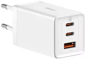 Tinklo įkroviklis Baseus 2 X Usb-c + Usb kabelis 65w Gan Eu Baltas