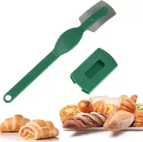 Duonos peilis-skustuvas, nerūdijančio plieno tešlos peilis su dangteliu, batono peilis, įpjovimo peilis batono, duonos ar bandelės pjaustymui, skirtas "pasidaryk pats" duonos tešlos raštui