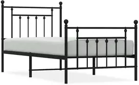 Lova Lovos rėmas su galvūgaliu/kojūgaliu, juodas, 90x200cm, metalas